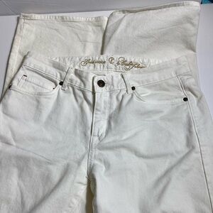 Grace boot, cut by cookie Johnson, white jeans, size 28